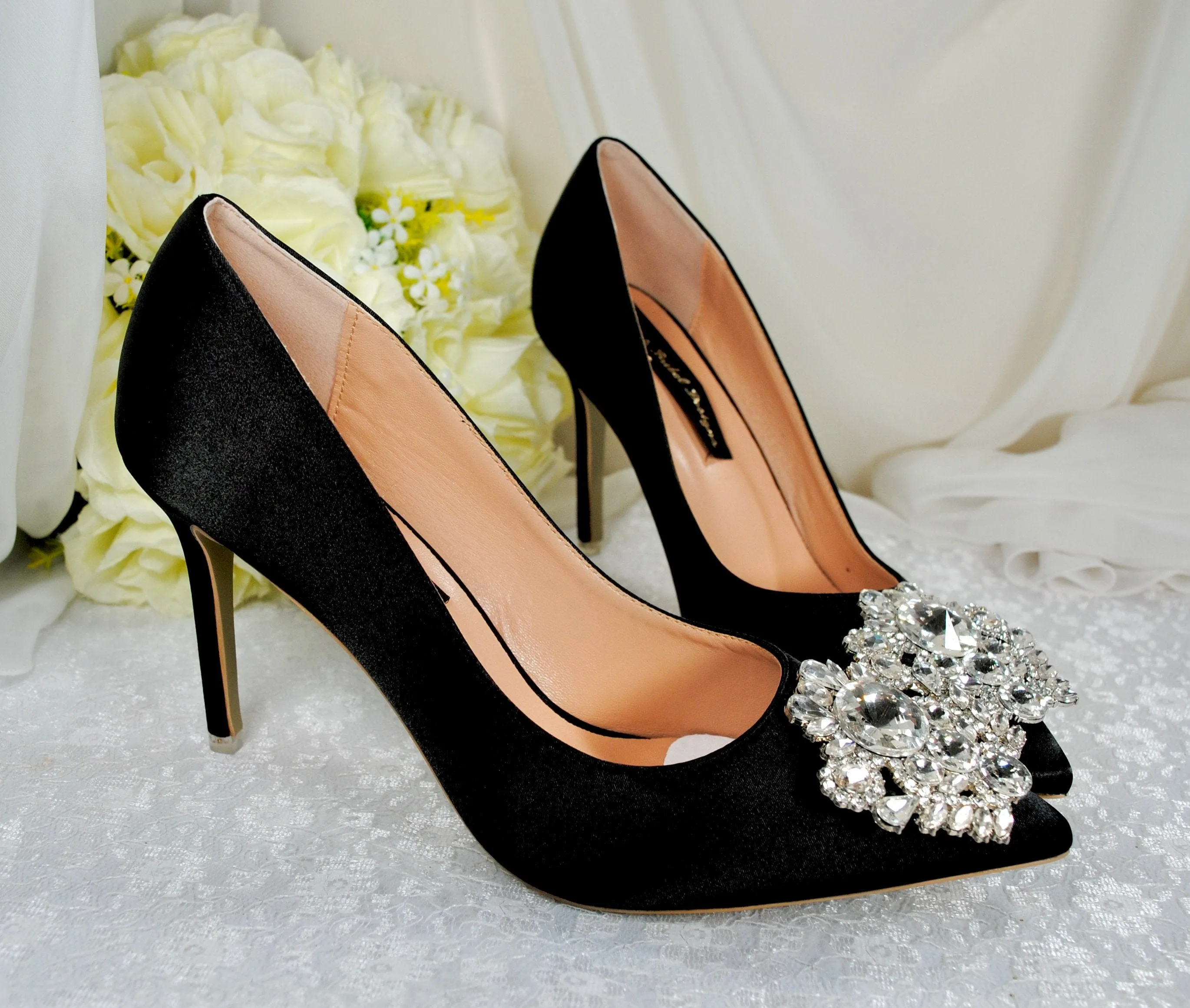 Satin Heels with Crystal Brooch | Other Colours