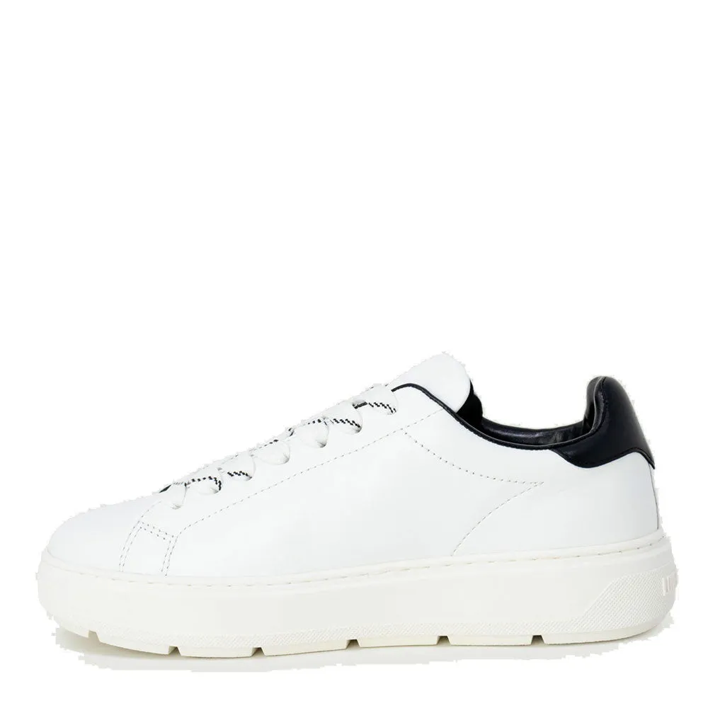 Scarpe Donna LOVE MOSCHINO Sneakers linea Bold in Pelle Bianca con Dettaglio Nero Lucido
