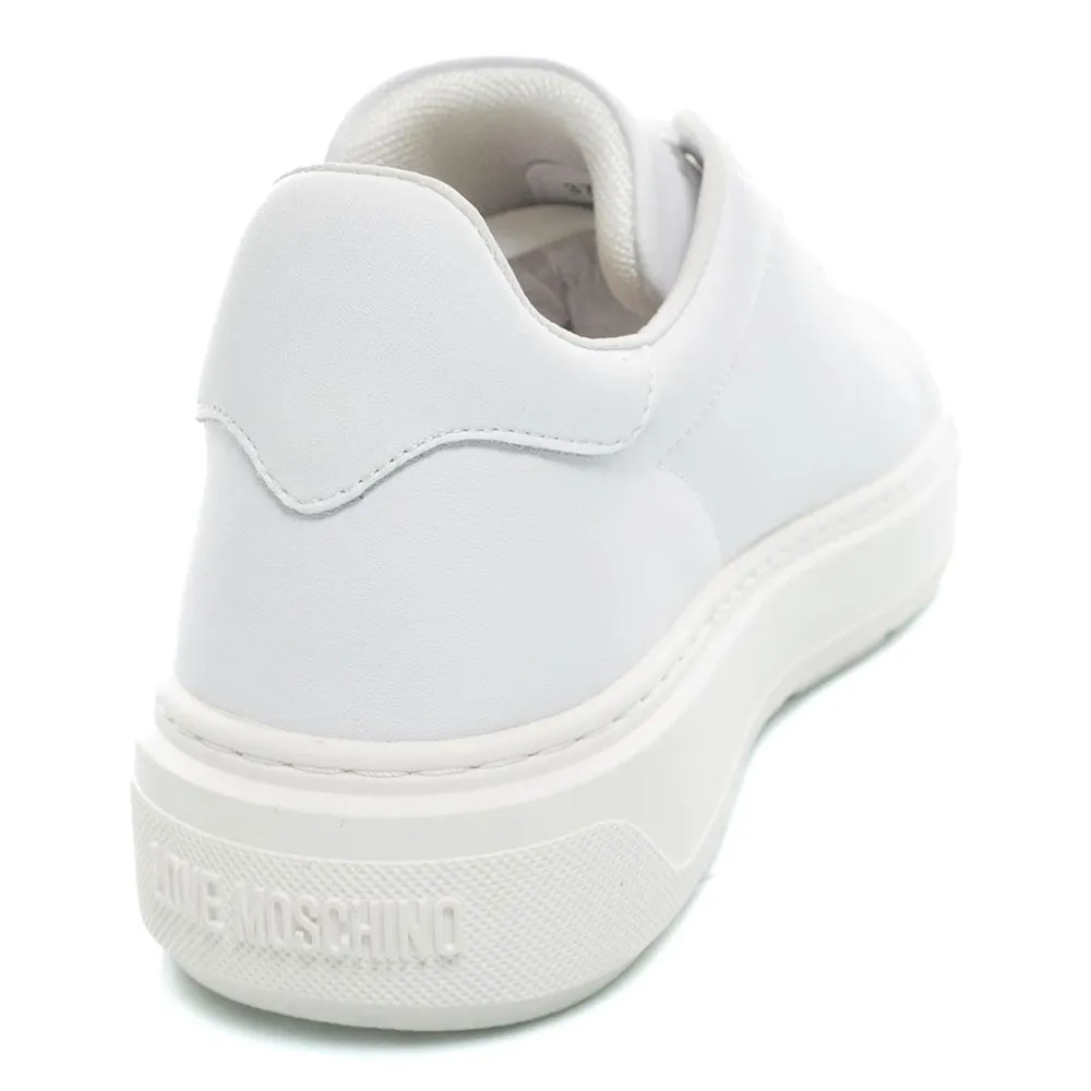 Scarpe Donna LOVE MOSCHINO Sneakers linea Bold Love in Pelle Bianca