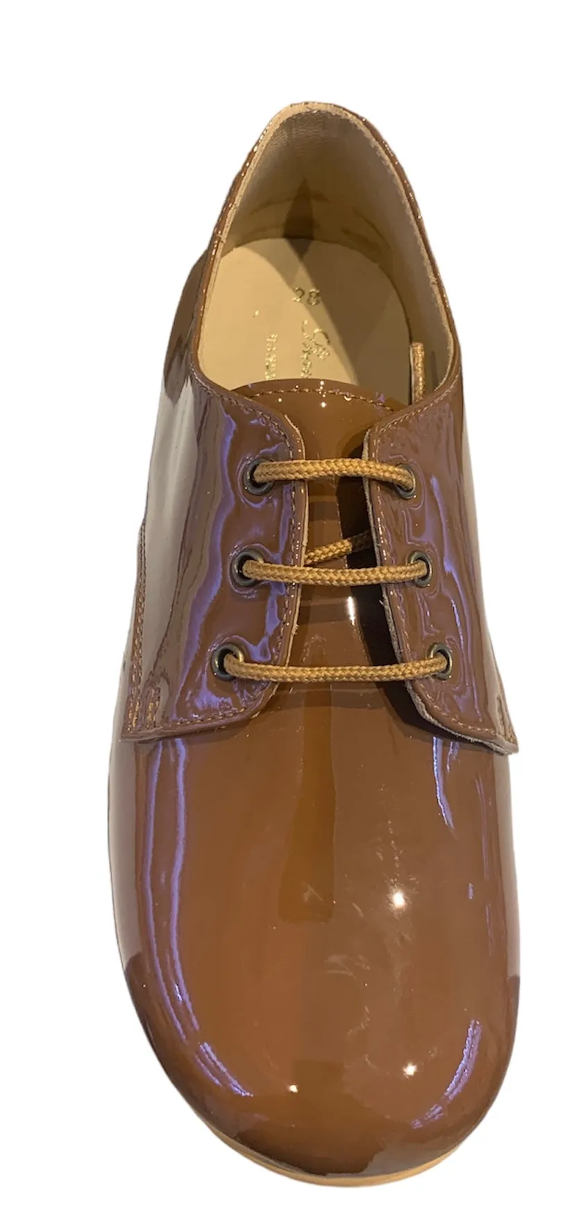 Shawn & Jeffery Tan Patent Leather Oxford Dress Shoe