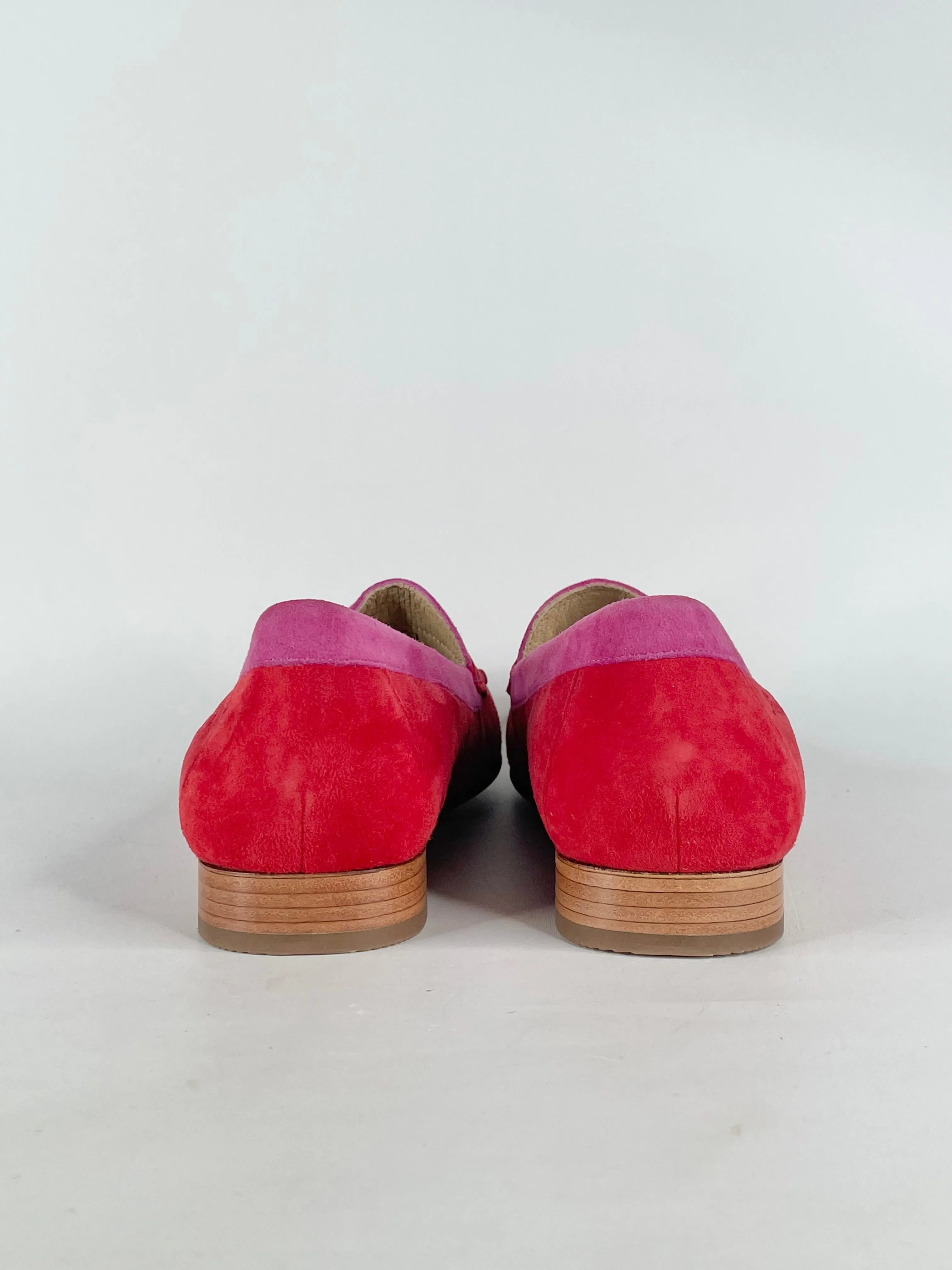 Sioux Red & Pink Suede 'Corbina' Moccasin - EU36