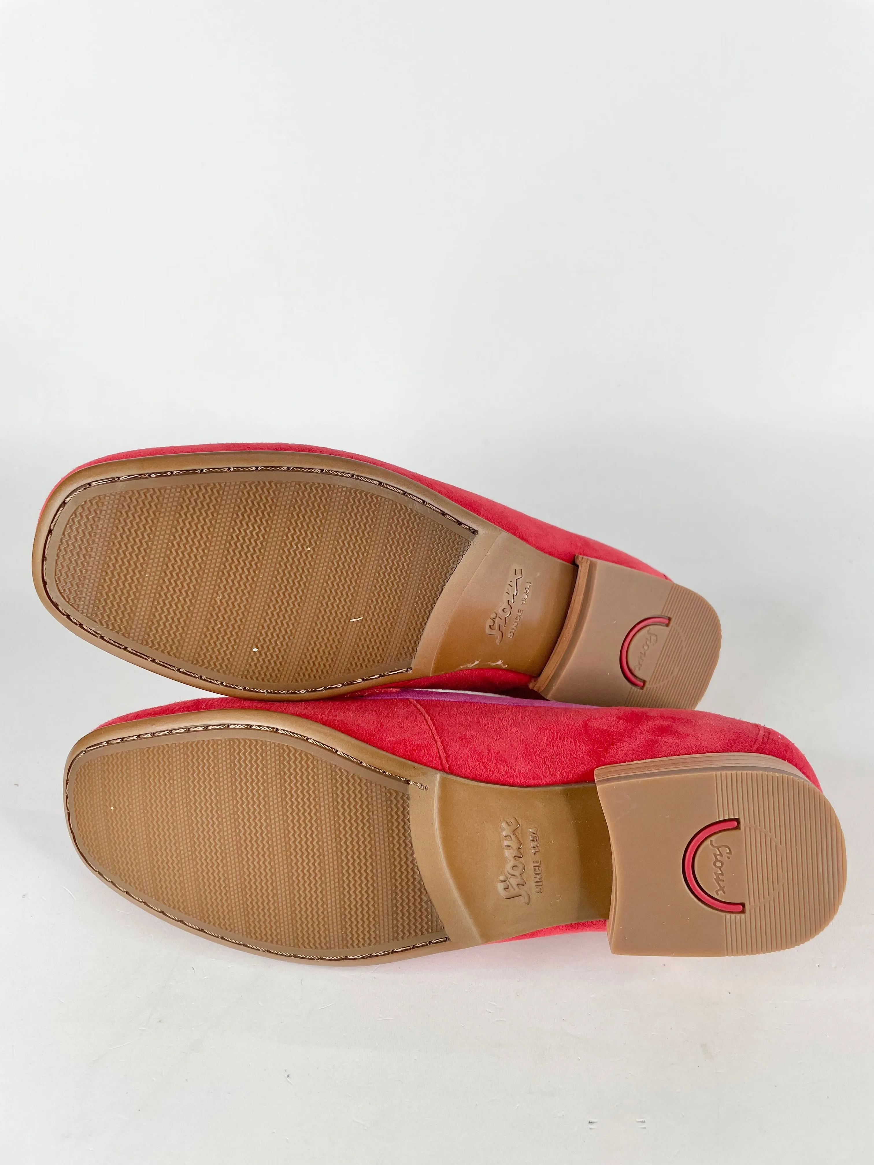 Sioux Red & Pink Suede 'Corbina' Moccasin - EU36