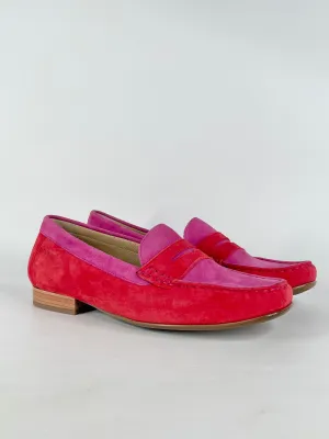 Sioux Red & Pink Suede 'Corbina' Moccasin - EU36