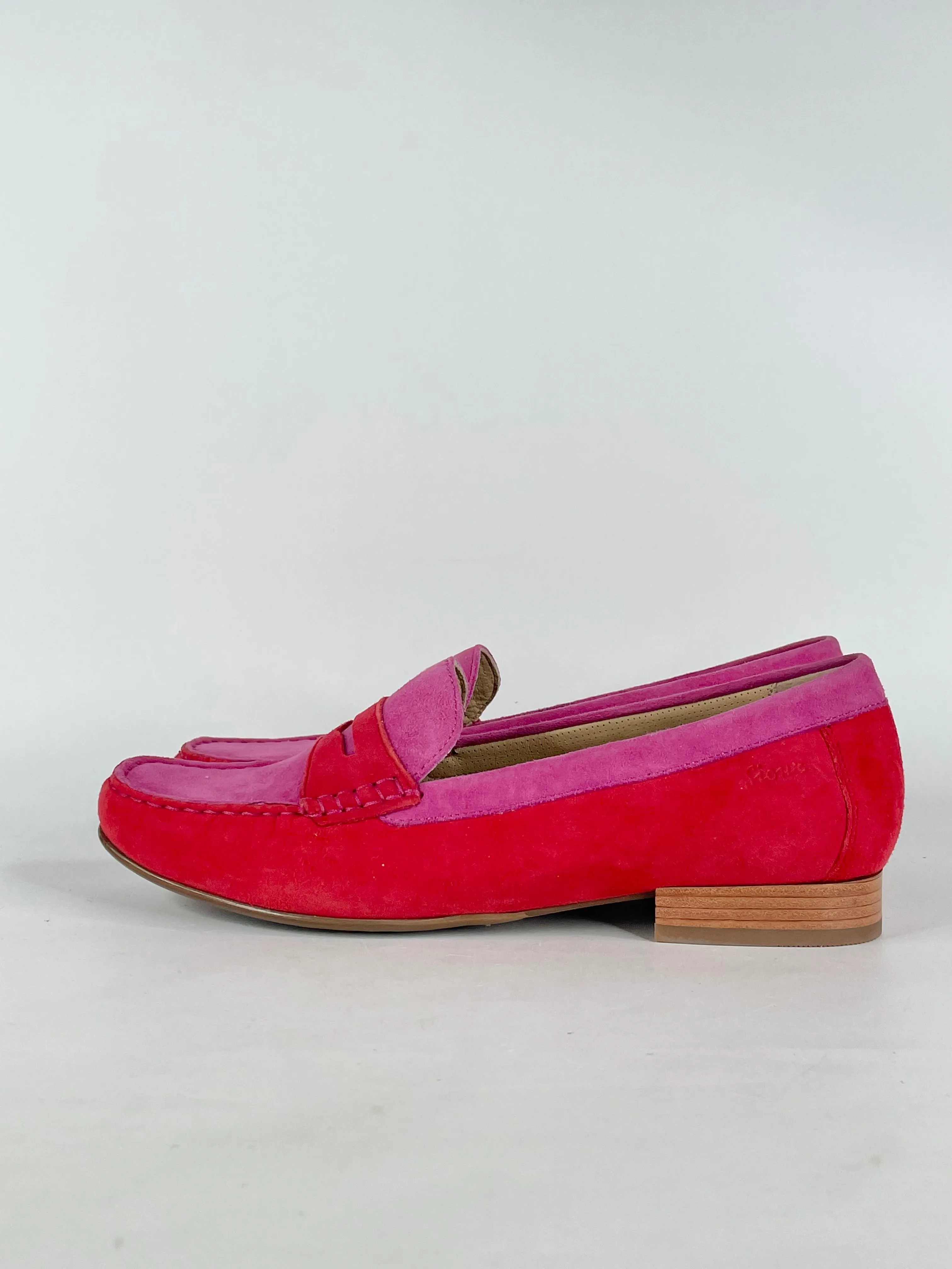 Sioux Red & Pink Suede 'Corbina' Moccasin - EU36