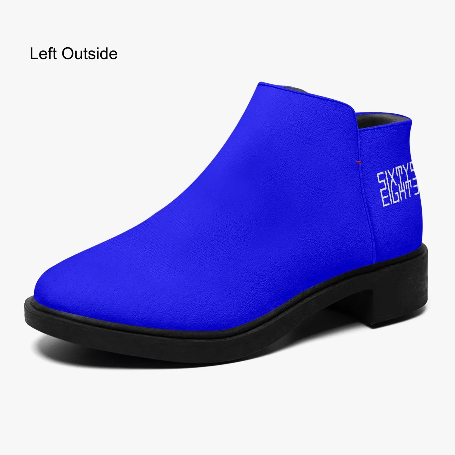 Sixty Eight 93 Logo White Blue Suede Zipper Boots
