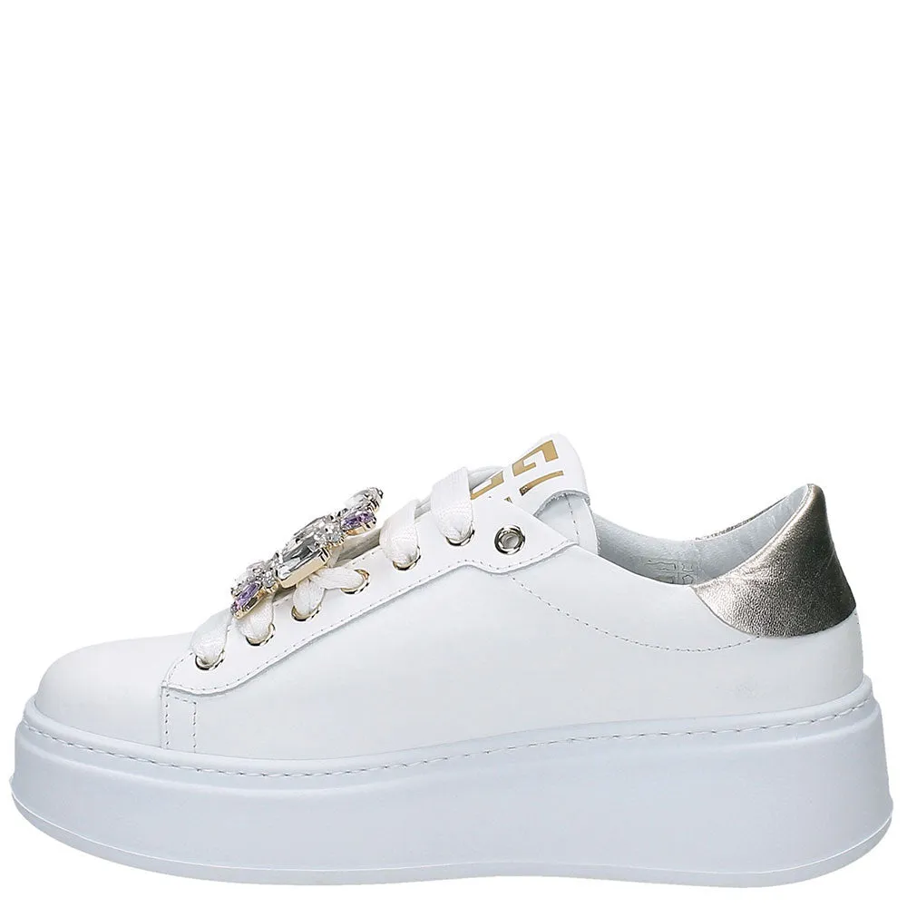 Sneaker Rocio bianco con gioiello strass
