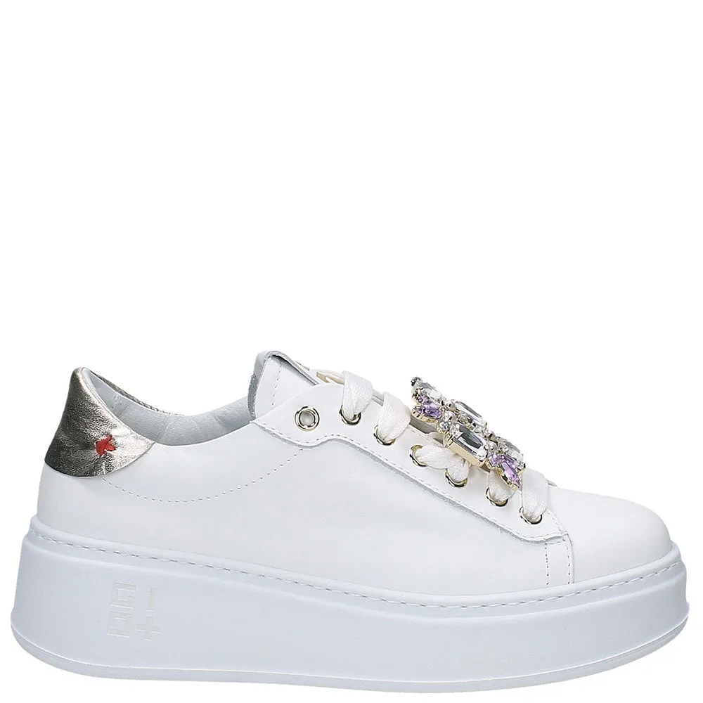 Sneaker Rocio bianco con gioiello strass