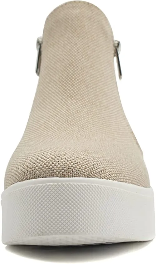 Soda Taylor Nubuck Hight Top Slip On Fashion Sneakers Natural Canvas