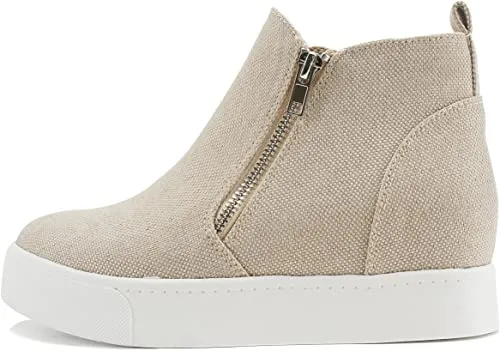 Soda Taylor Nubuck Hight Top Slip On Fashion Sneakers Natural Canvas