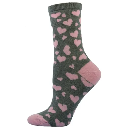 Spread the Love: Multi-Color Hearts Cotton Crew Socks | Marvis
