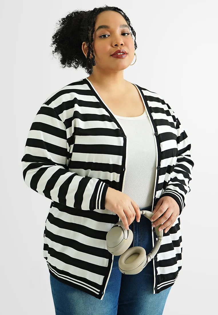 Stacey Varsity Stripes Cardigan