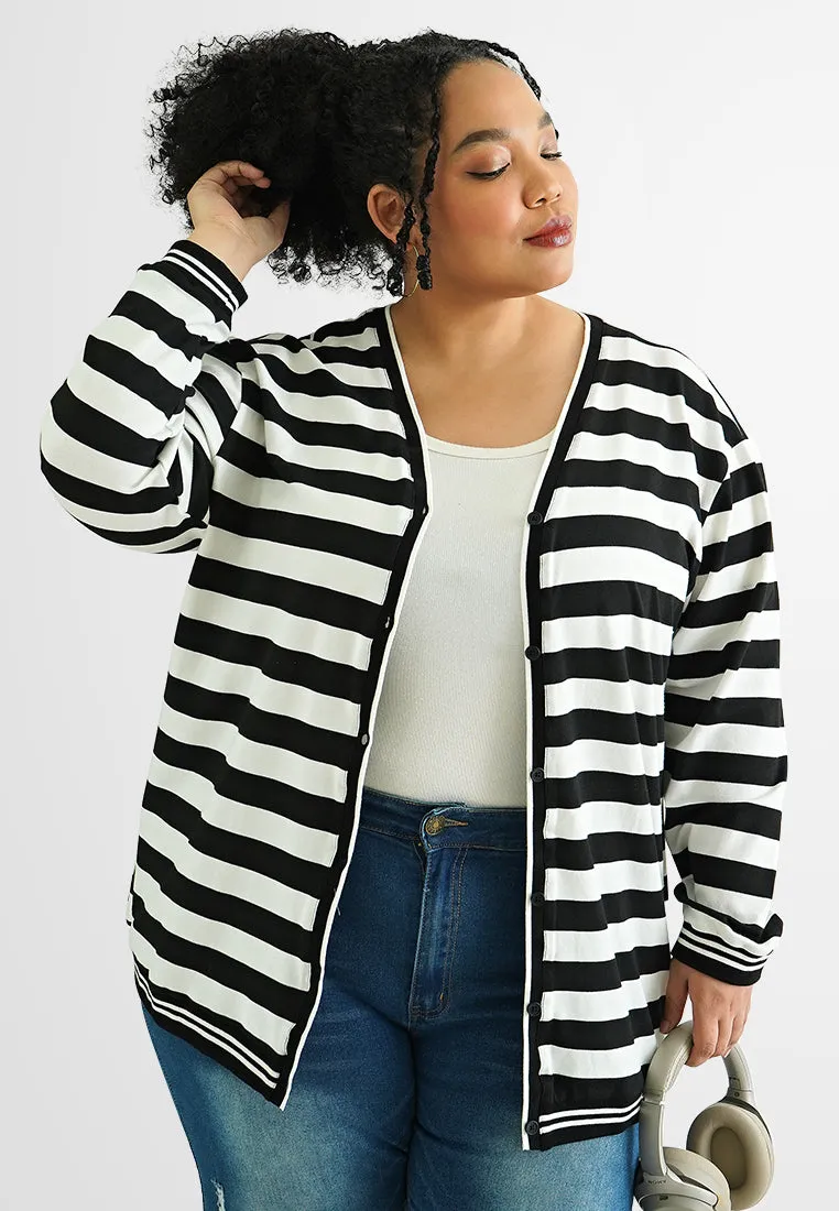 Stacey Varsity Stripes Cardigan
