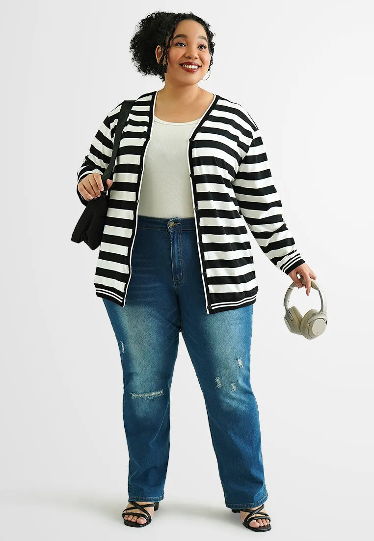 Stacey Varsity Stripes Cardigan