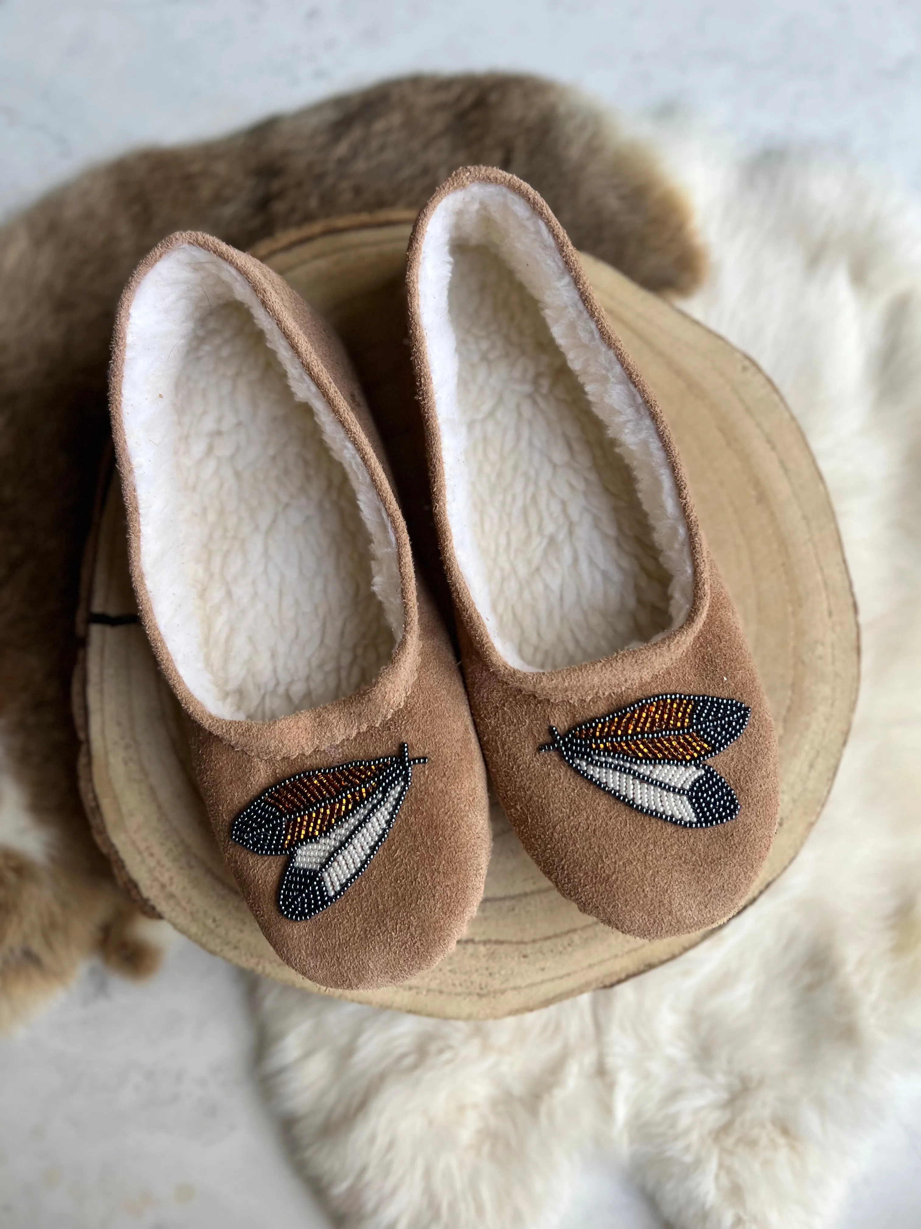 T. Sullivan's Women's Tan Ballet Style Moccasins