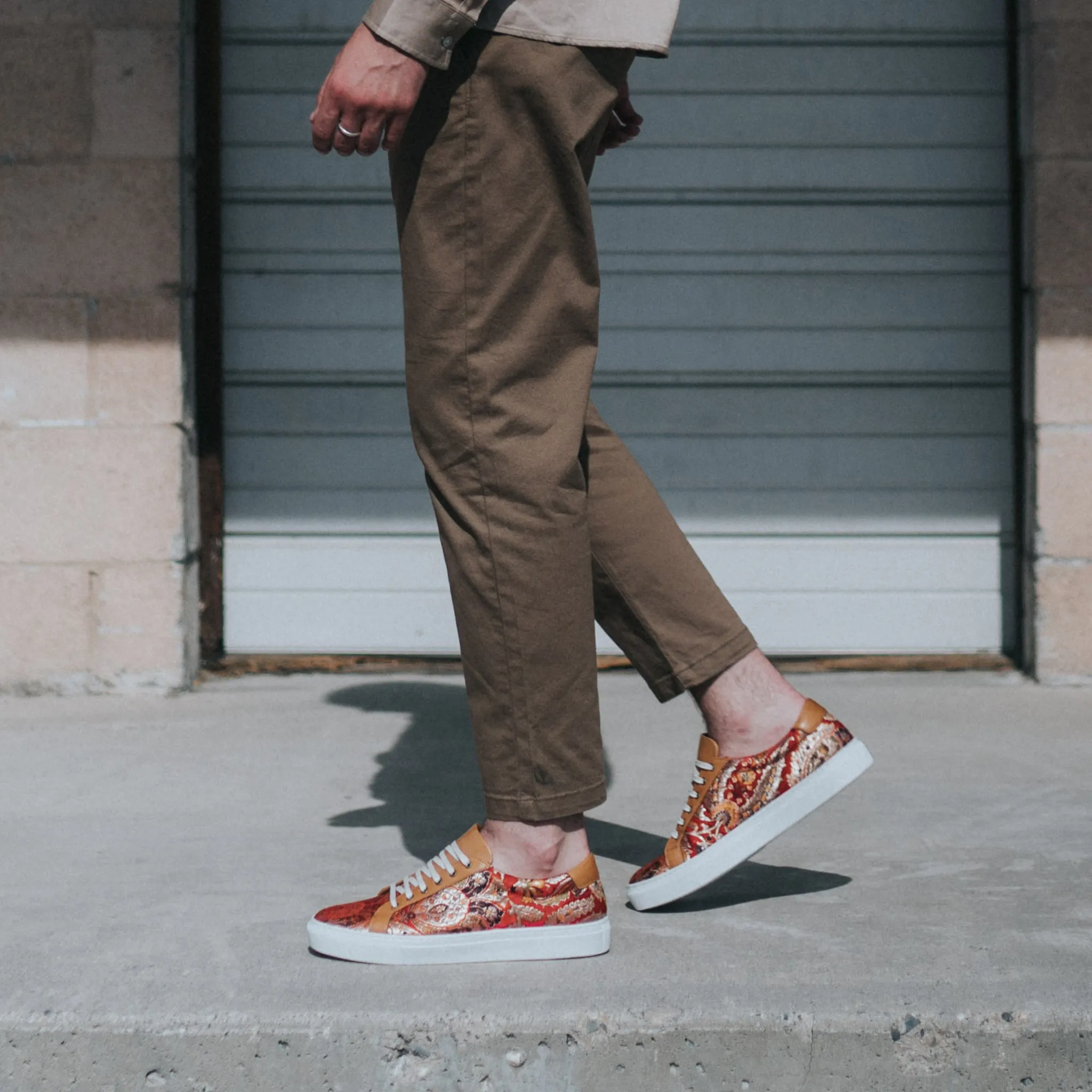 The Sneaker in Red Paisley (Last Chance, Final Sale)