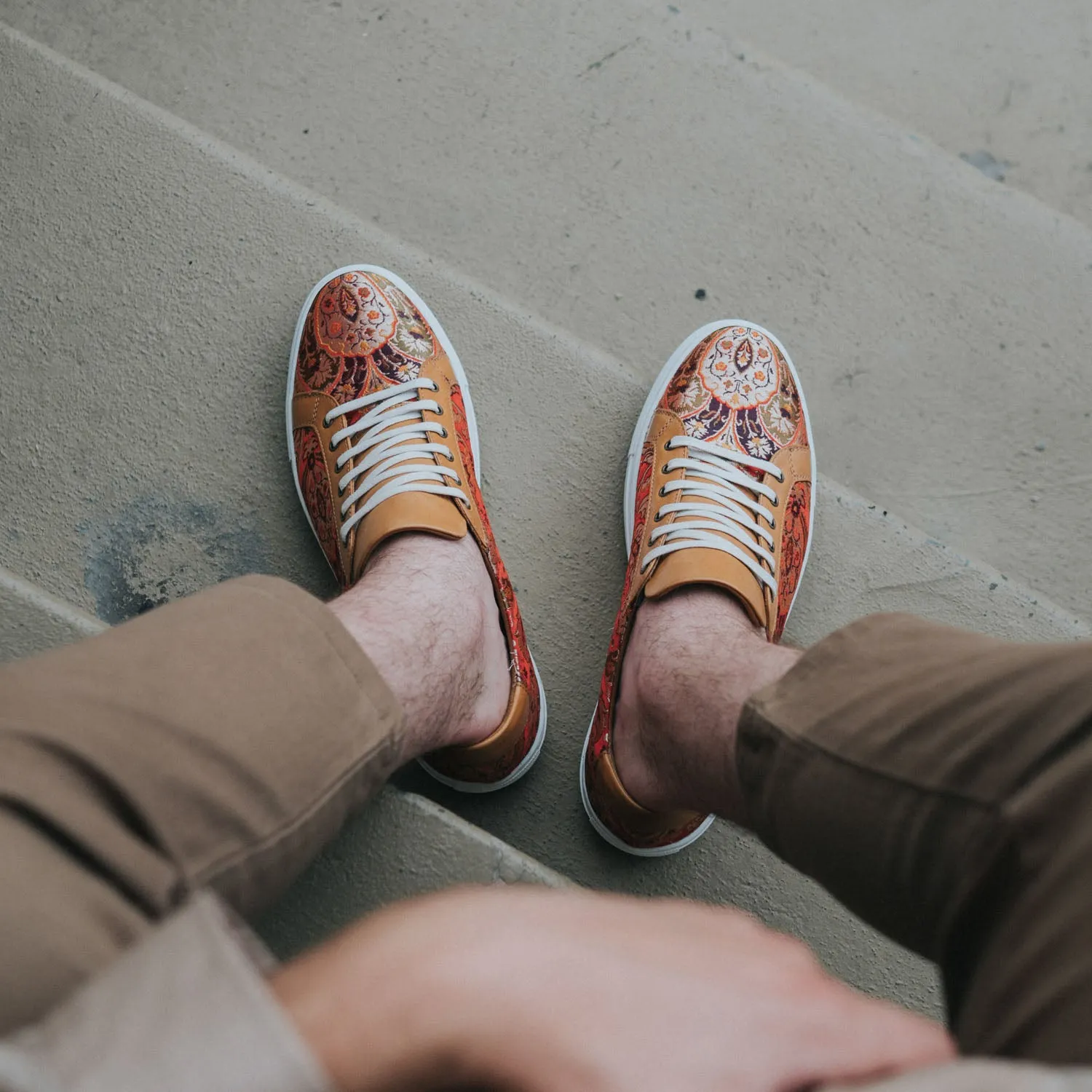 The Sneaker in Red Paisley (Last Chance, Final Sale)