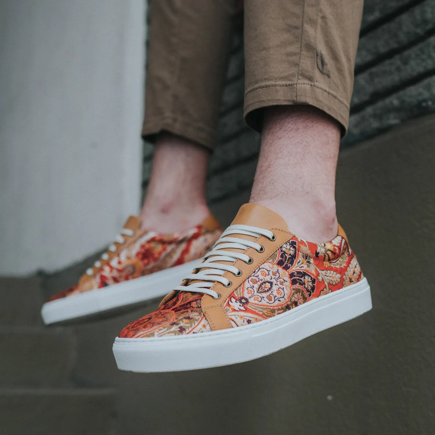 The Sneaker in Red Paisley (Last Chance, Final Sale)