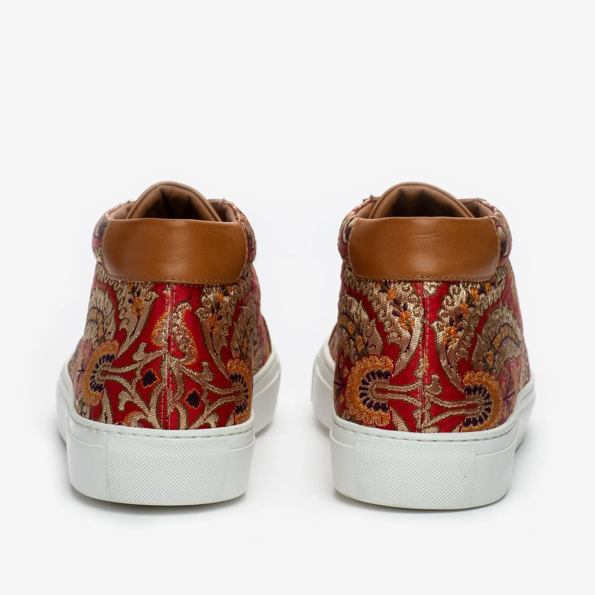 The Sneaker Mid in Red Paisley