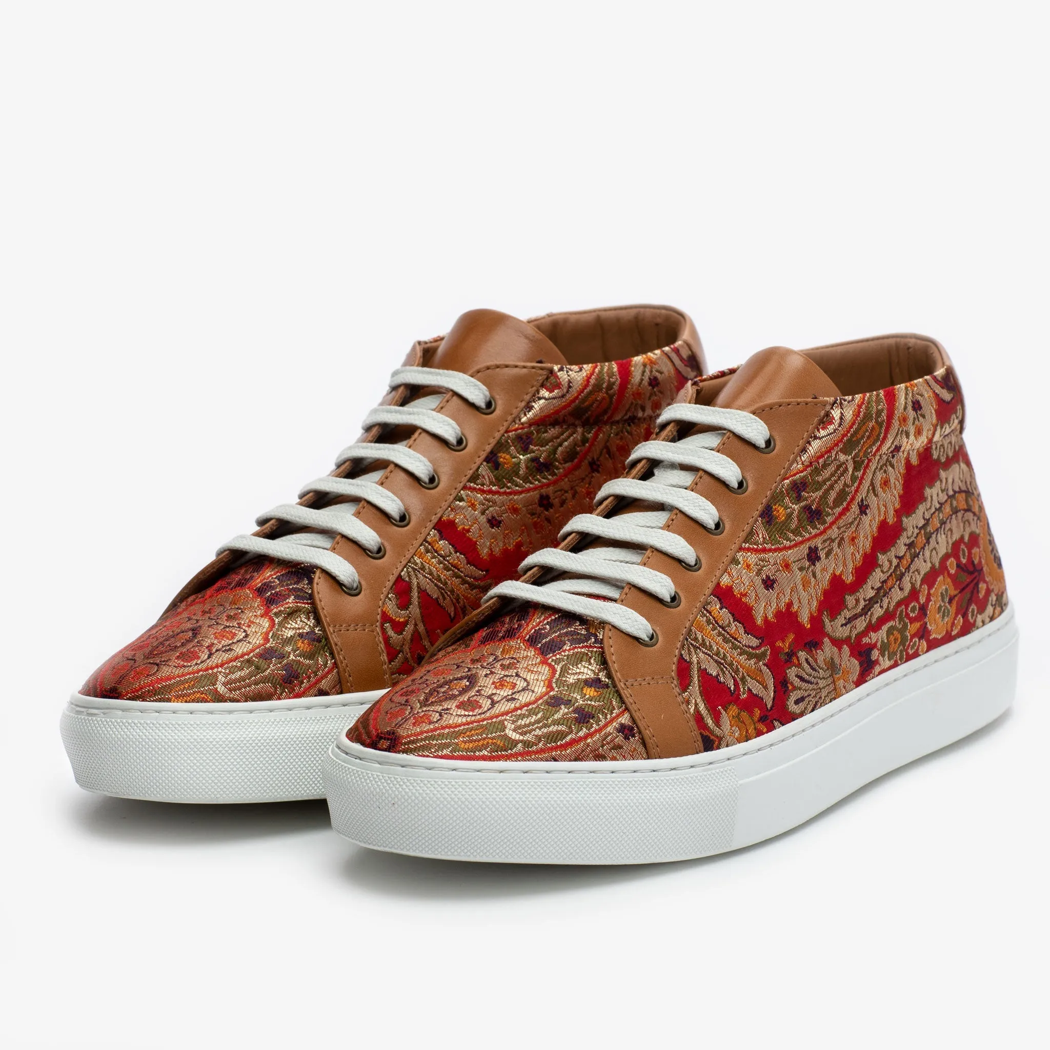 The Sneaker Mid in Red Paisley