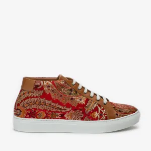 The Sneaker Mid in Red Paisley