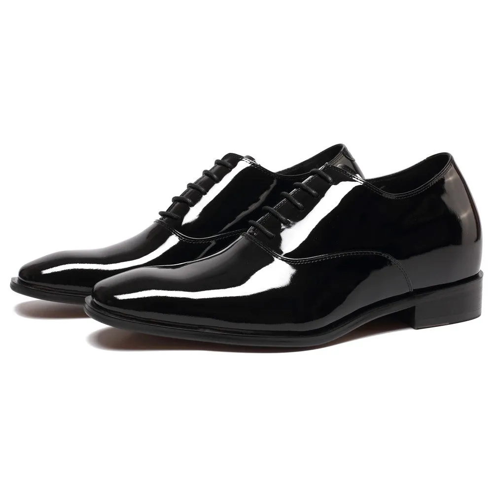This item only ships to the United States - 7 CM / 2.76 Inches CMR CHAMARIPA  Glossy Elevator Tuxedo Shoes Patent Leather High Increase Shoes