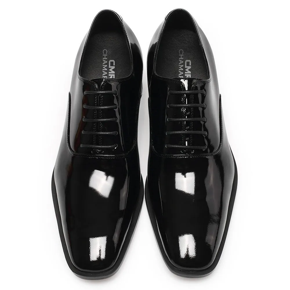 This item only ships to the United States - 7 CM / 2.76 Inches CMR CHAMARIPA  Glossy Elevator Tuxedo Shoes Patent Leather High Increase Shoes