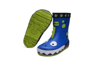 TOM - Boys' Blue Dinosaur Themed Rain Boots