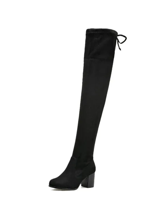 Trendy Suede Pointed Toe Over The Knee Boots