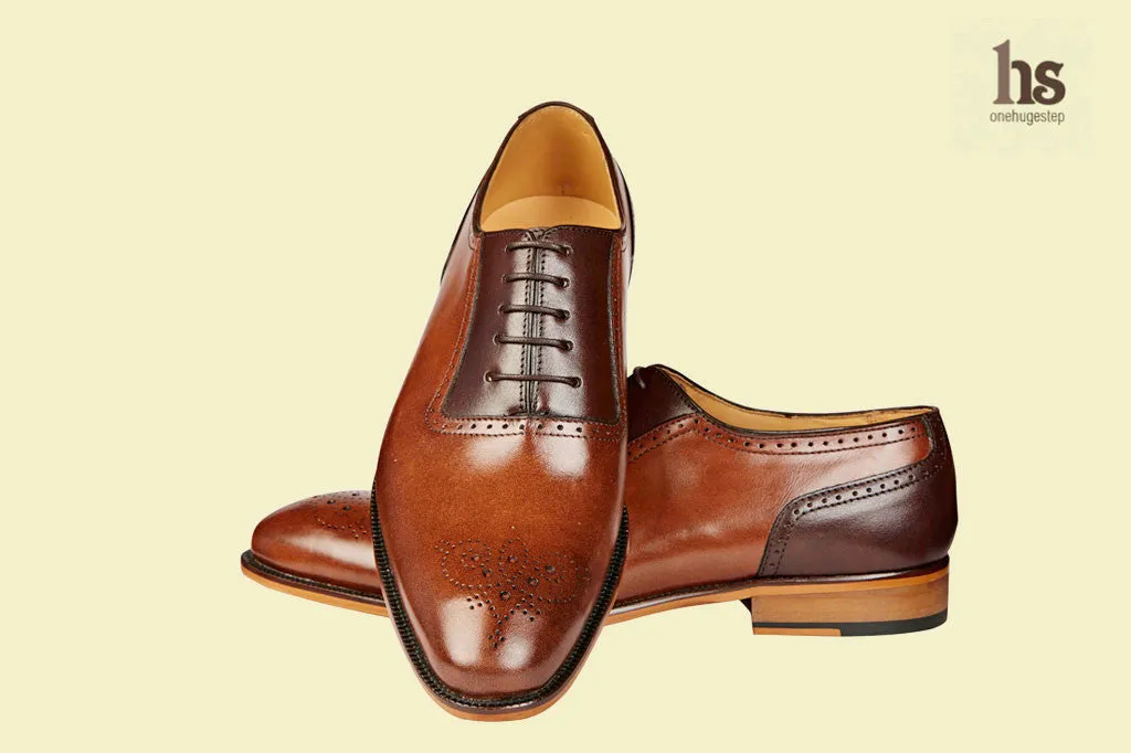 Two Tone Oxford with flower punch on toe