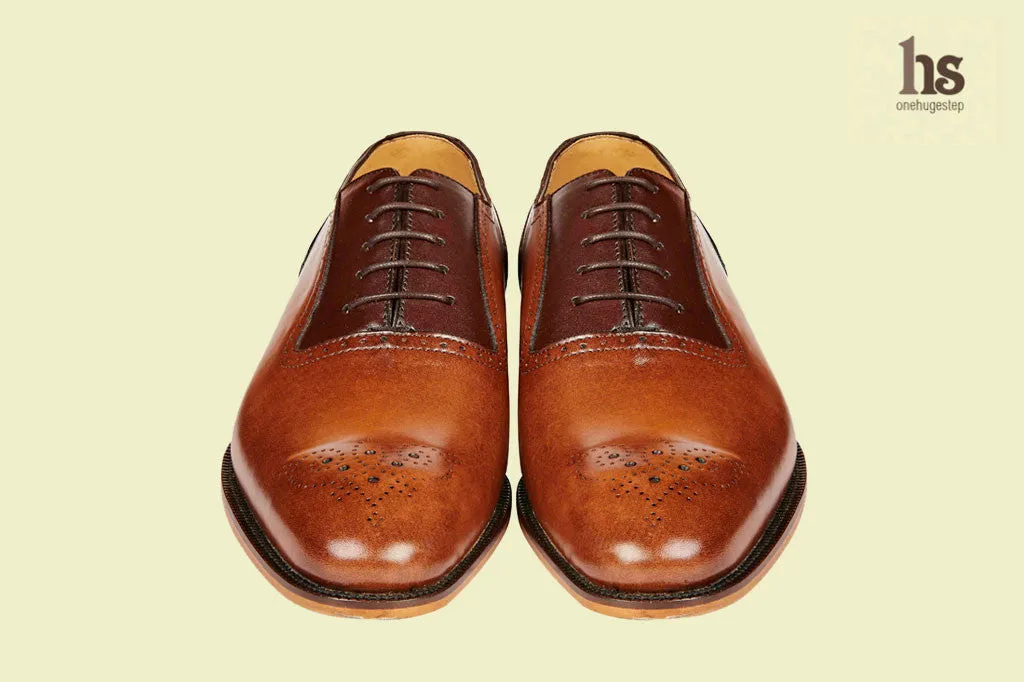 Two Tone Oxford with flower punch on toe