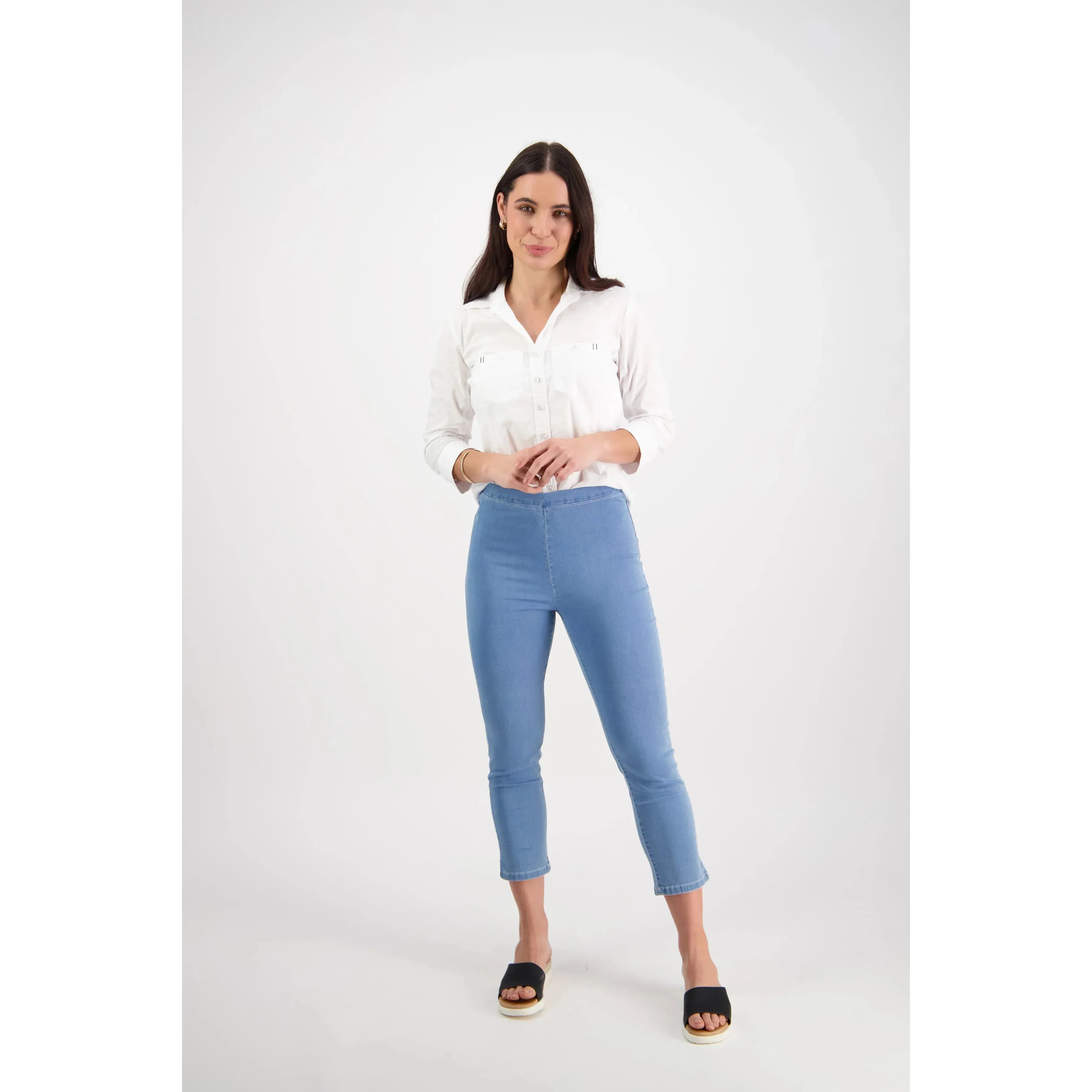 Vassalli - Skinny Leg 7/8 Length Lightweight Pull On - Ice