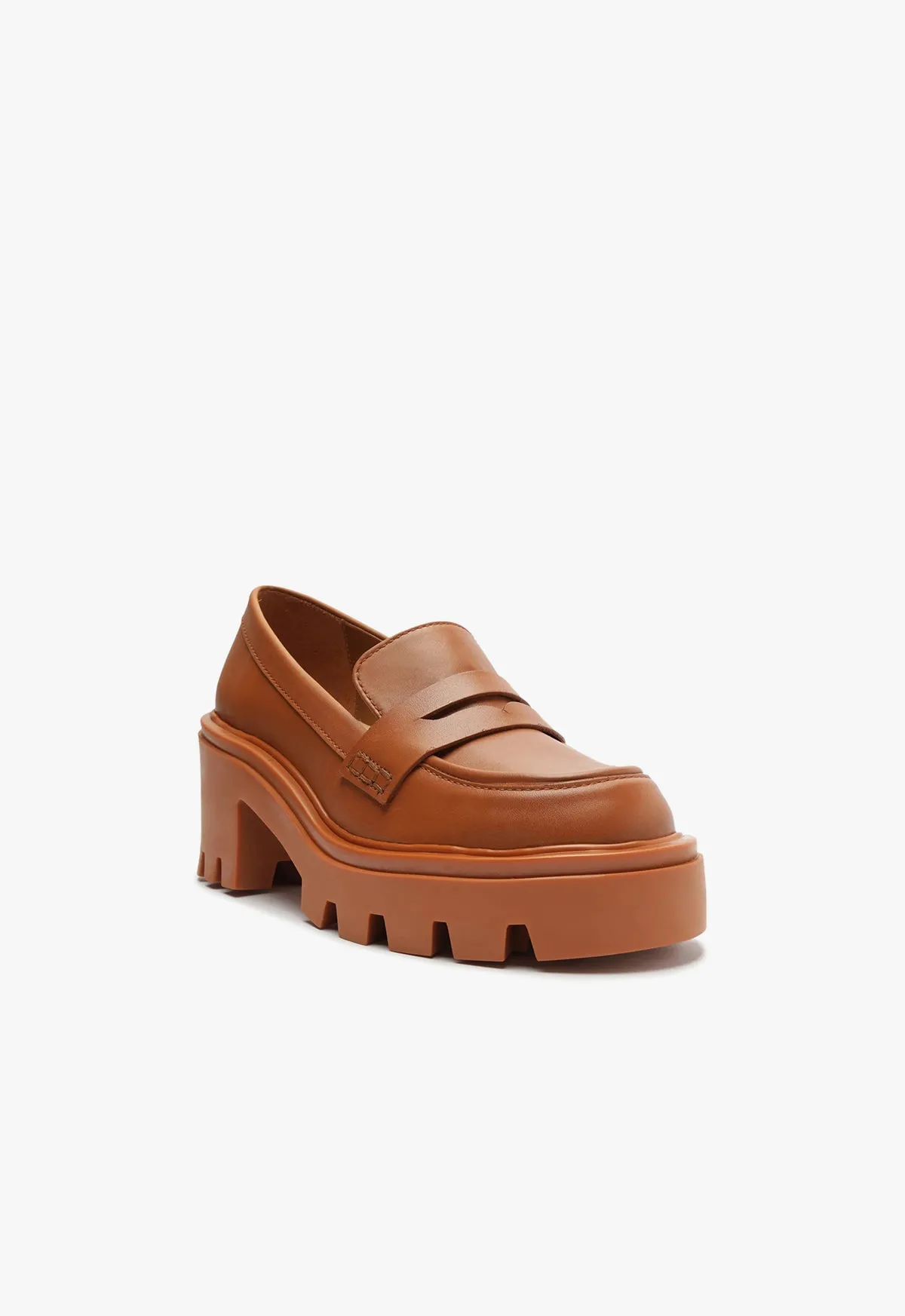 Viola Tractor Leather Flat