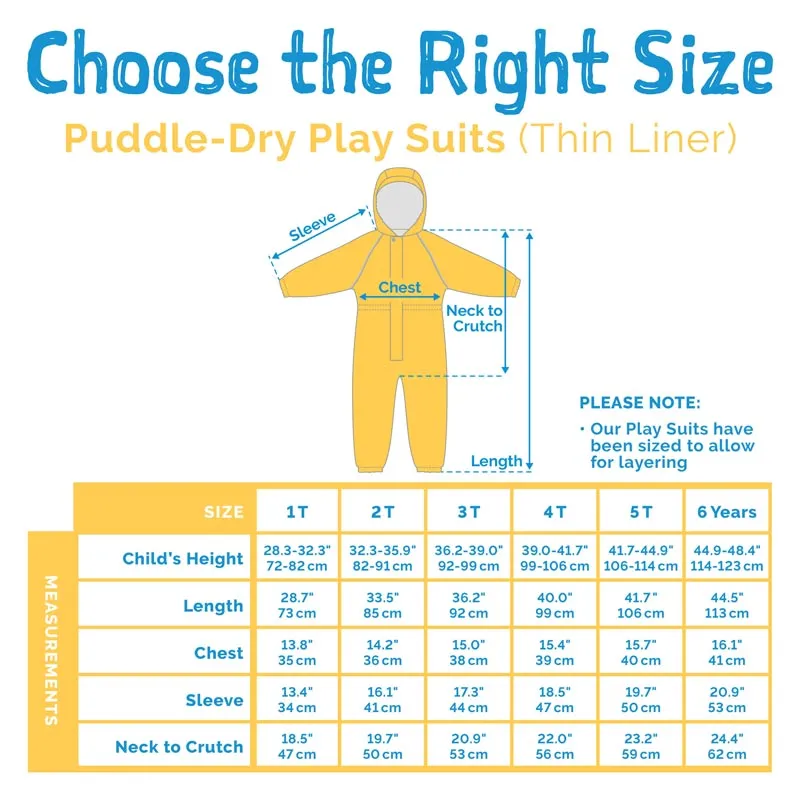 Waterproof Puddle Dry One Piece Rain Suit | Yellow