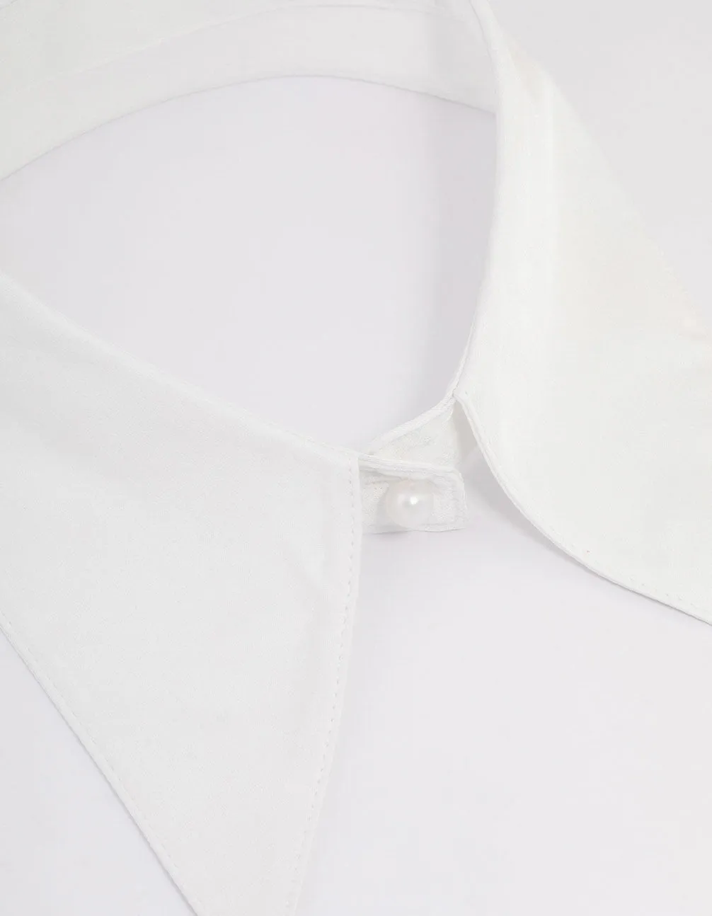 White Fabric Pointed Collar Necklace