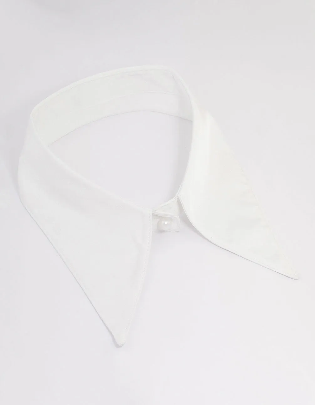 White Fabric Pointed Collar Necklace