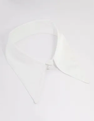 White Fabric Pointed Collar Necklace