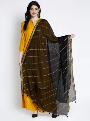 Women'S Black Printed Kota Cotton Dupatta