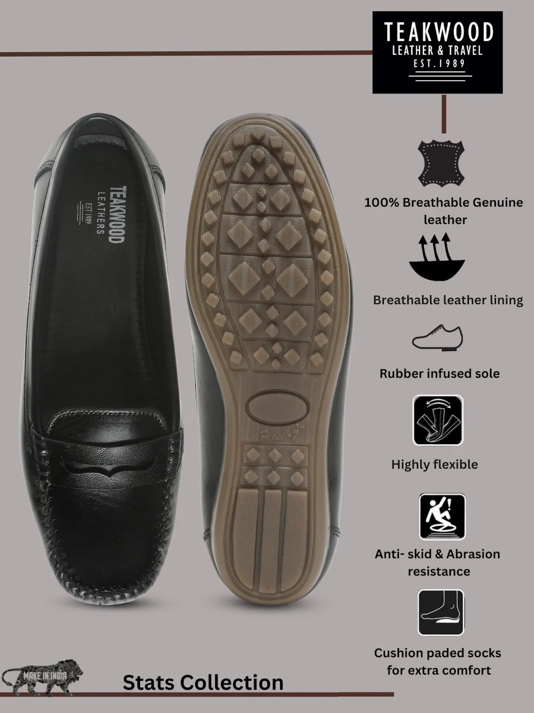 Women's Black Solid Leather Ballet Flat Shoes