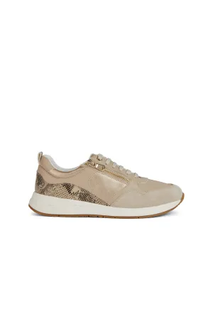Womens Bulmya Zip Detail Trainers - Light Gold/Light Taupe