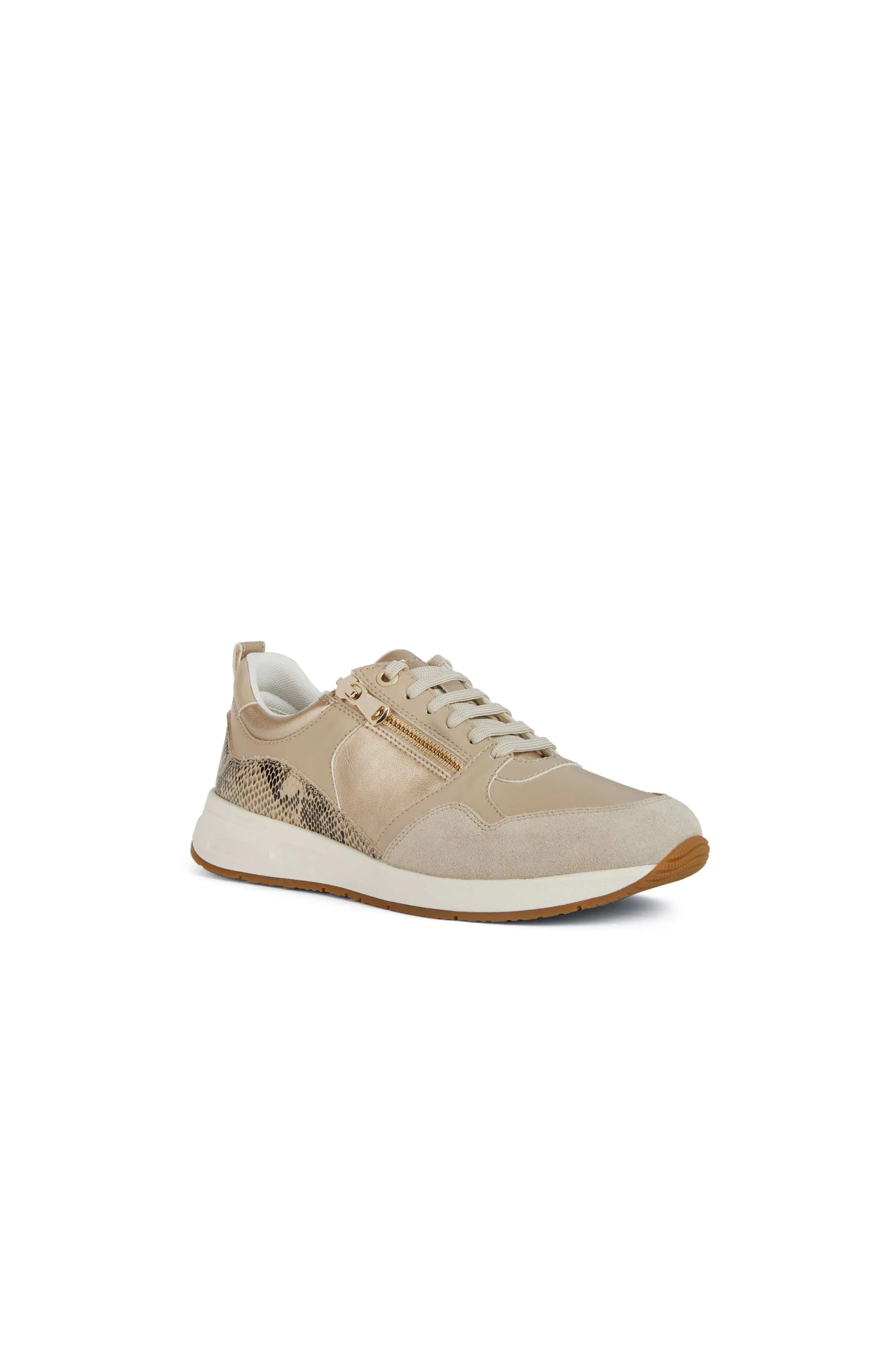 Womens Bulmya Zip Detail Trainers - Light Gold/Light Taupe