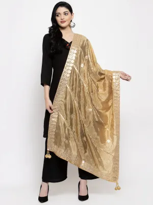 Women'S Fawn Gotta Patti Silk Dupatta