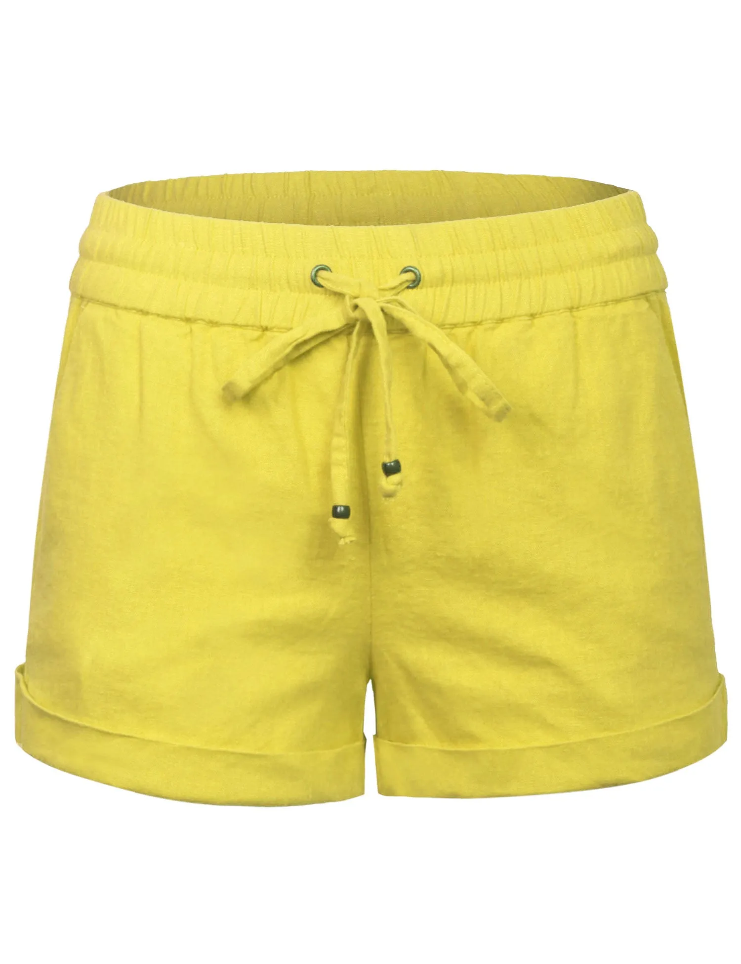 Womens Lightweight Linen Shorts with Drawstring