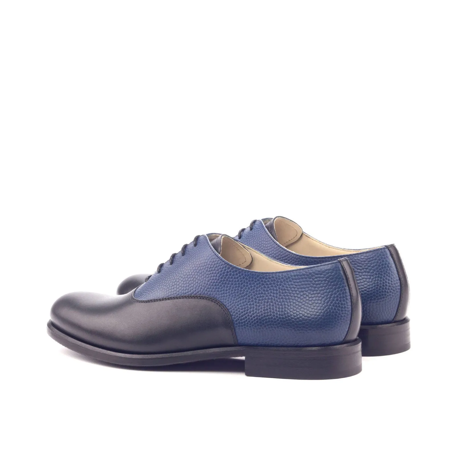 Women's Oxford Leather Shoes Black Blue 3092