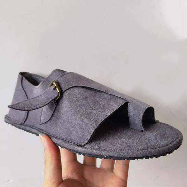 Women'S Vintage Slip-Toe Solid Flat Sandals 89857179C