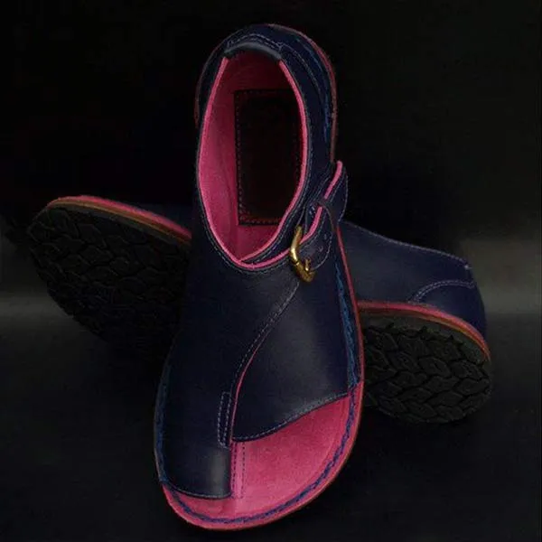 Women'S Vintage Slip-Toe Solid Flat Sandals 89857179C