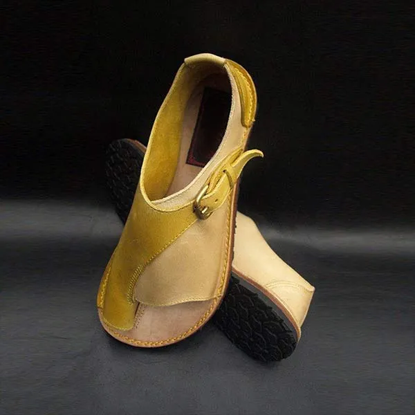 Women'S Vintage Slip-Toe Solid Flat Sandals 89857179C
