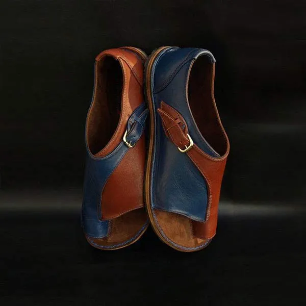 Women'S Vintage Slip-Toe Solid Flat Sandals 89857179C