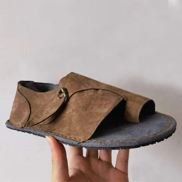 Women'S Vintage Slip-Toe Solid Flat Sandals 89857179C